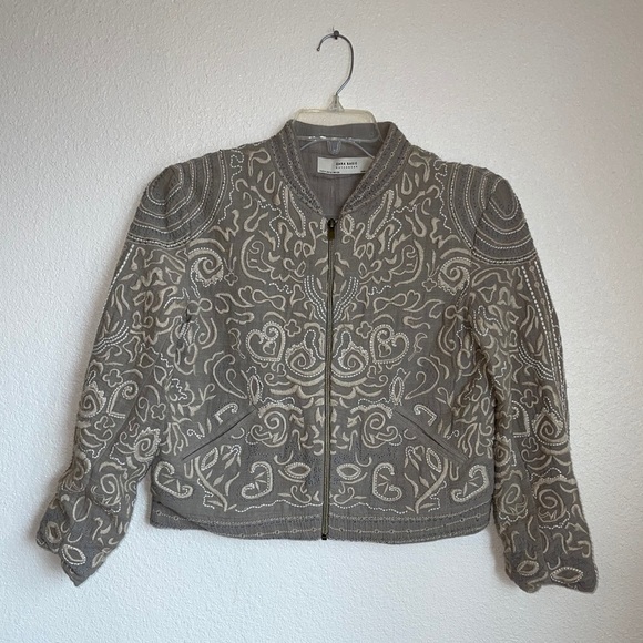 Zara Outerwear Cotton, beaded & embroidered Blazer